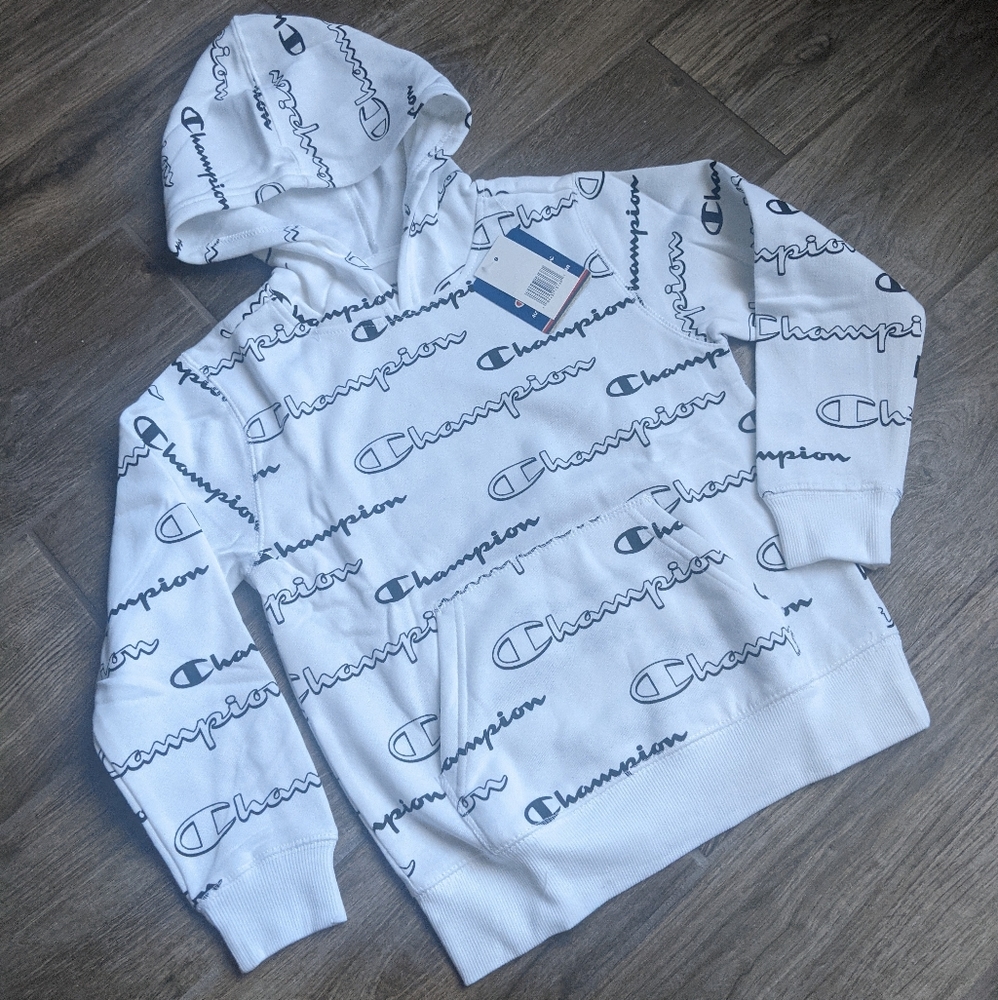 COPY - Champion Boys Size 7 White Hoodie Sweatshi…